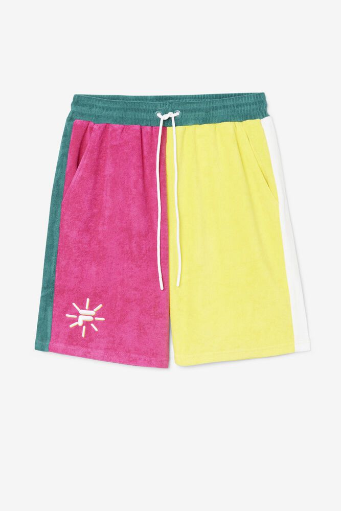 Fila Shorts Herre Gul/Pink Moani VUS-964085